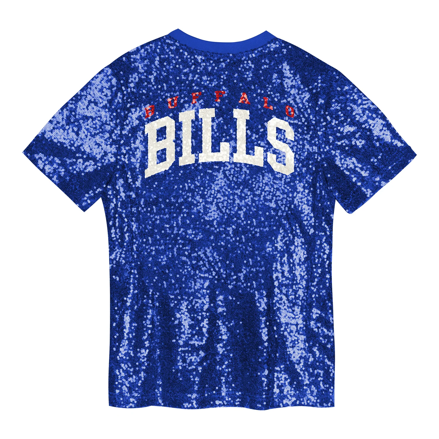 Girls Outerstuff Buffalo Bills Wordmark Sequin T-Shirt