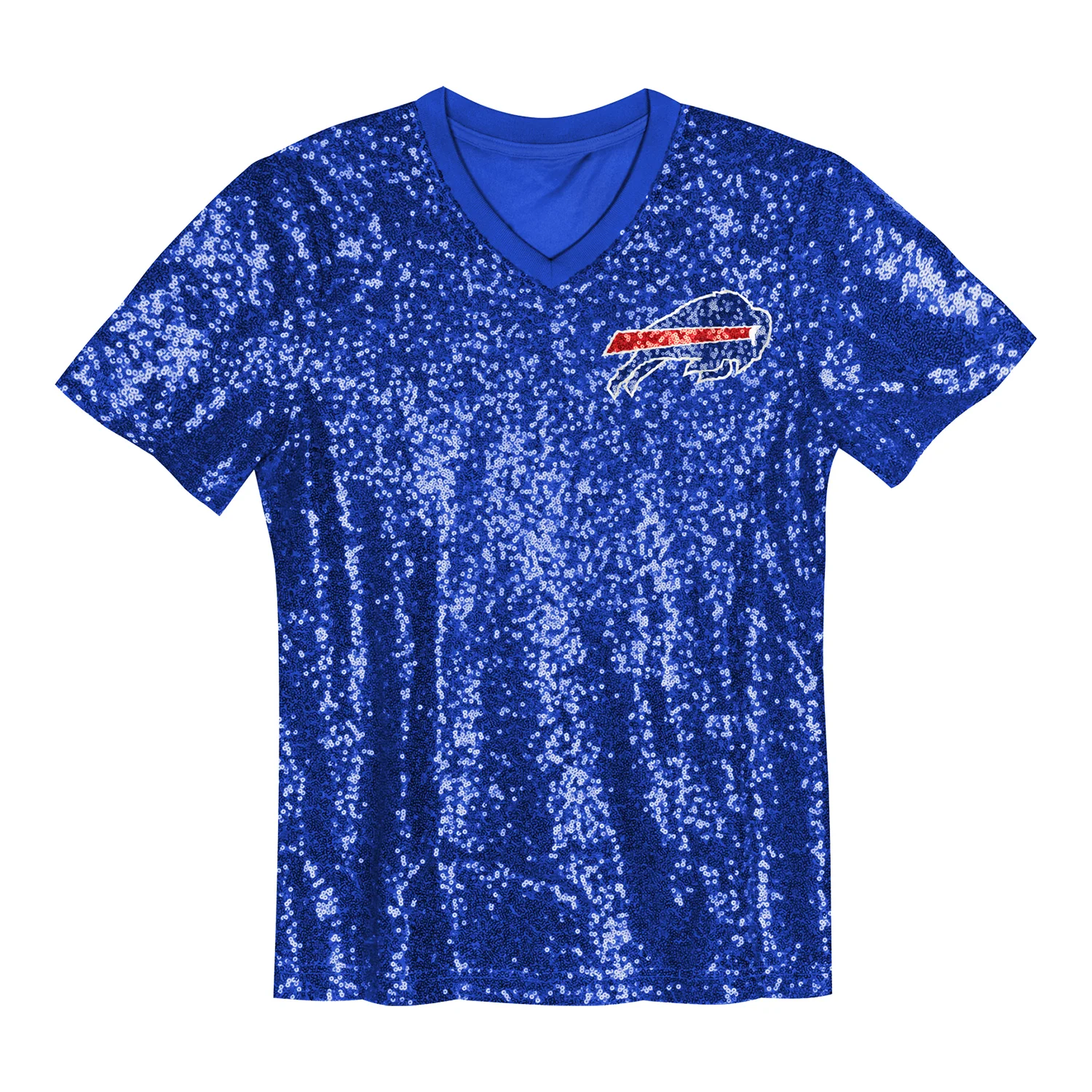 Girls Outerstuff Buffalo Bills Wordmark Sequin T-Shirt