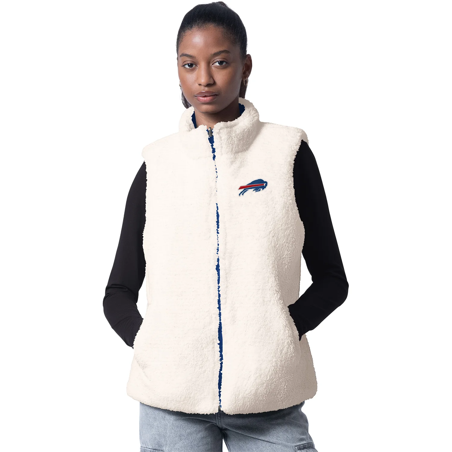 Ladies Buffalo Bills Revenge Reversible Sherpa Vest