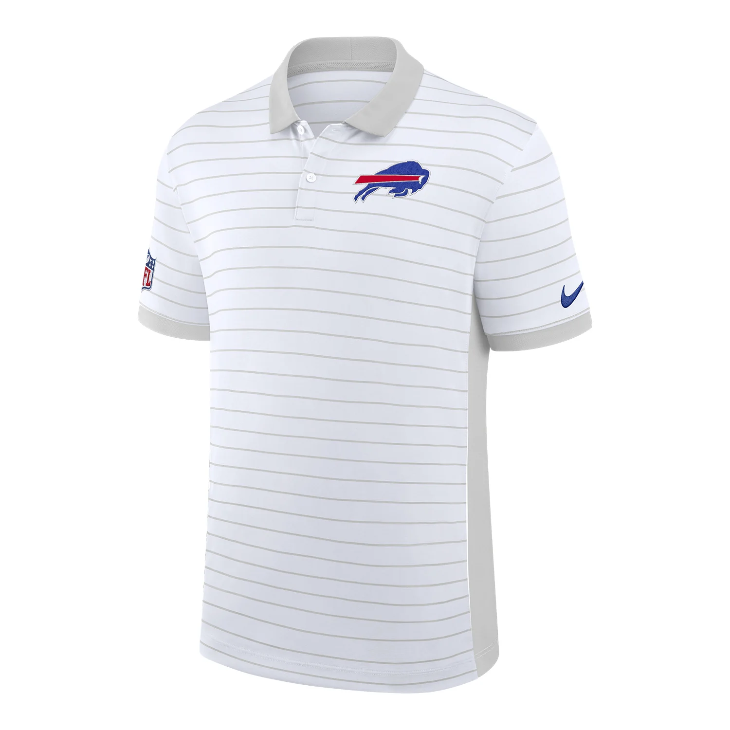 Buffalo Bills Nike 2025 Sideline Victory Stripe Polo - White