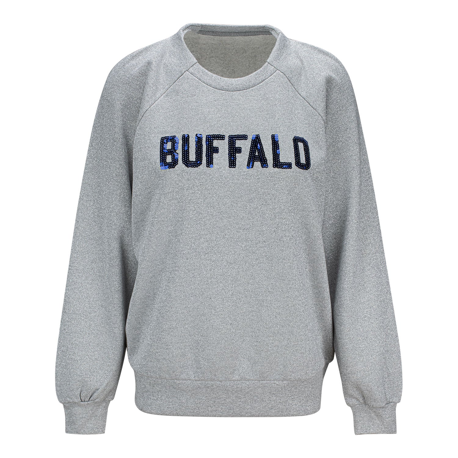 Buffalo Bills GIII Fan Chant Sequin Ladies Crewneck
