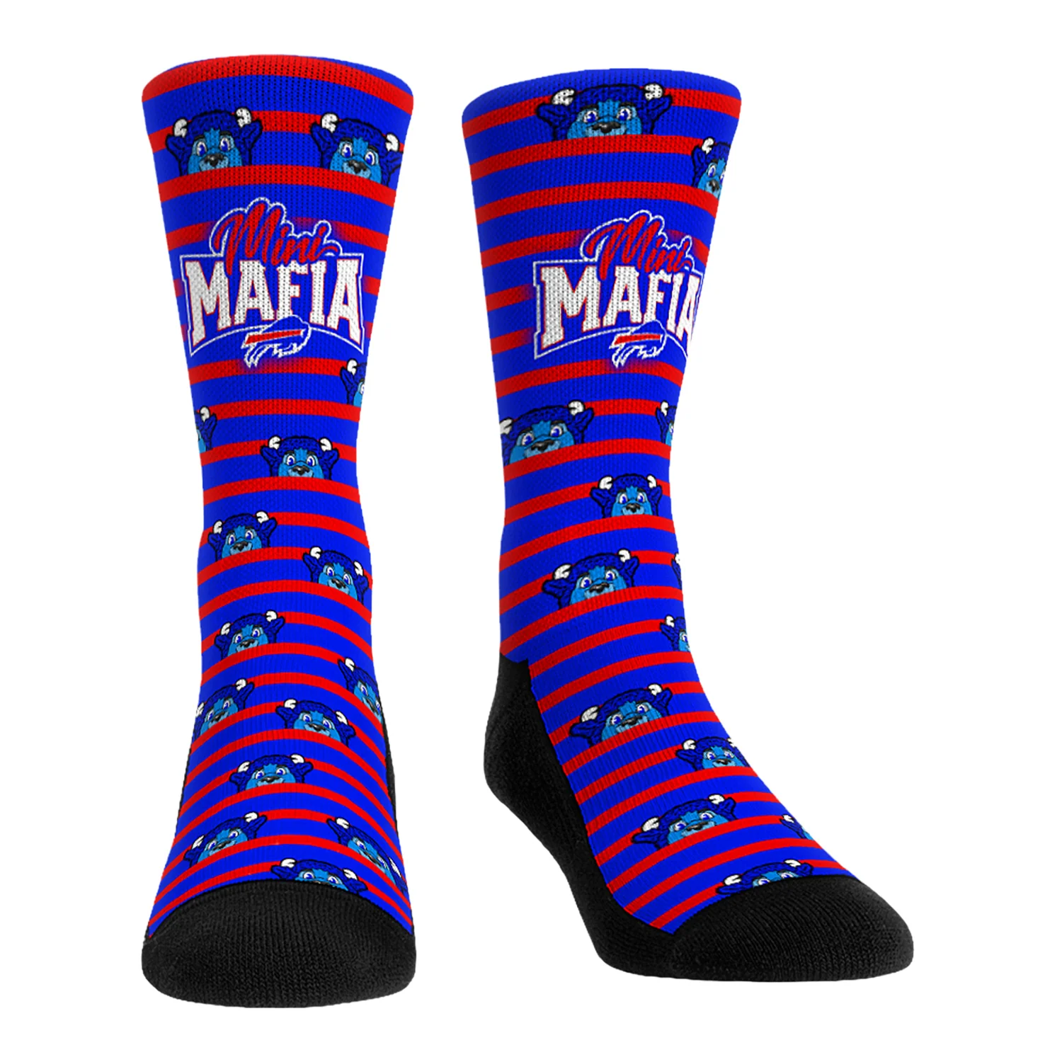 Bills Mini Mafia Billy Buffalo Peak-A-Boo Stripe Socks